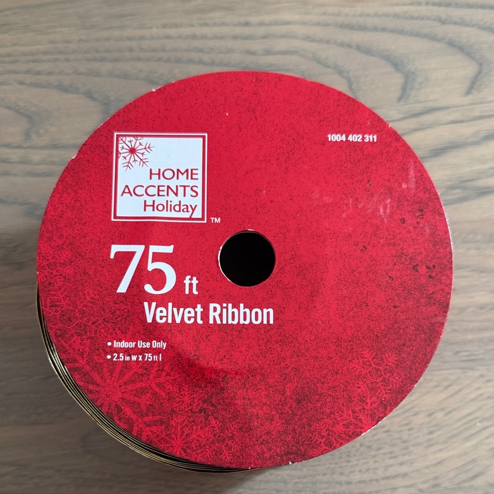 Home Accents Holiday Red Velvet Ribbon